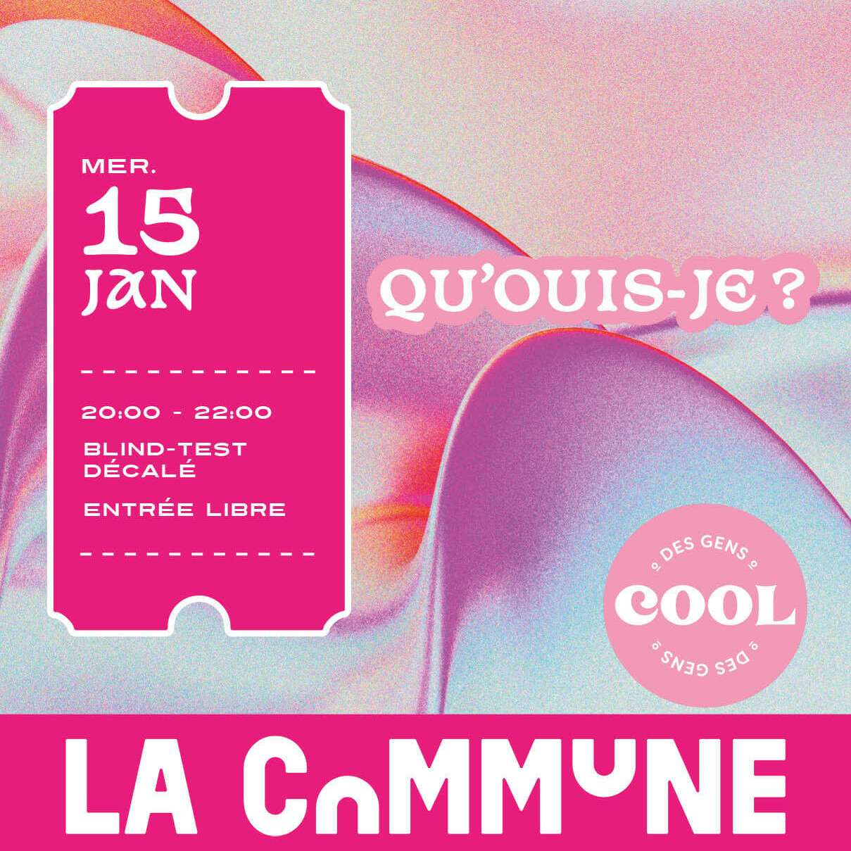 Affiche pour la soir&eacute;e blind-test d&eacute;cal&eacute;e 