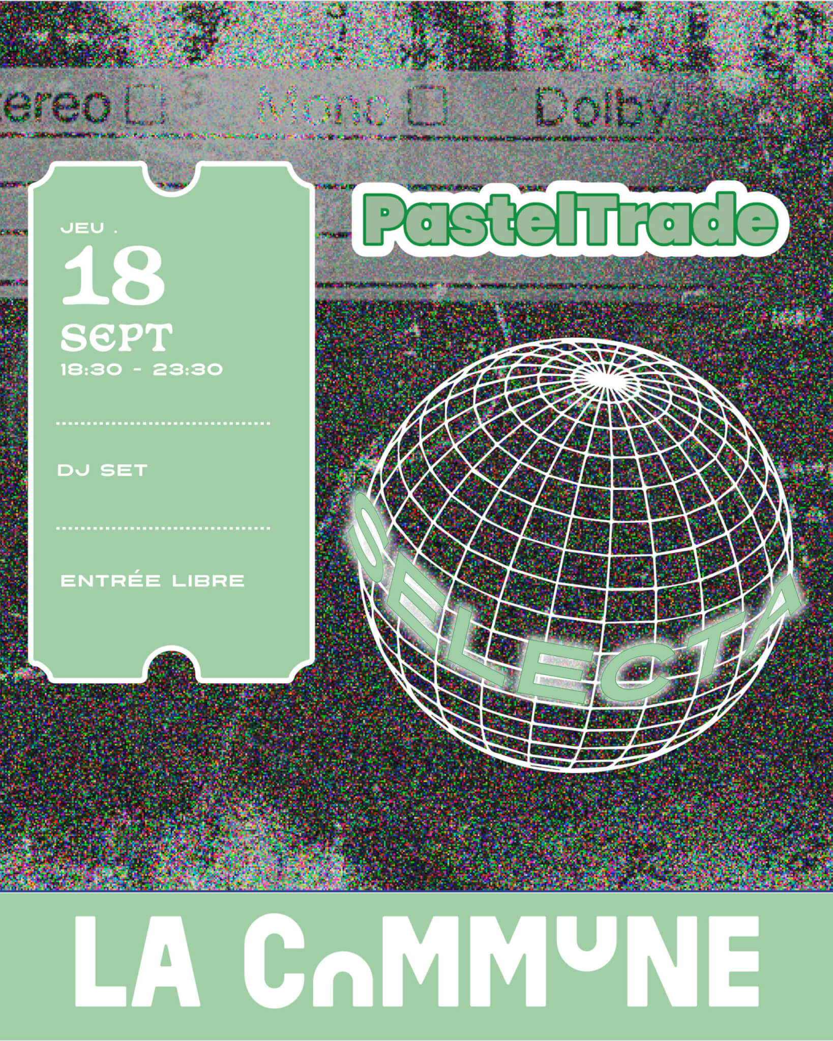 DJ set PastelTrade &agrave; La Commune le 18 septembre.
