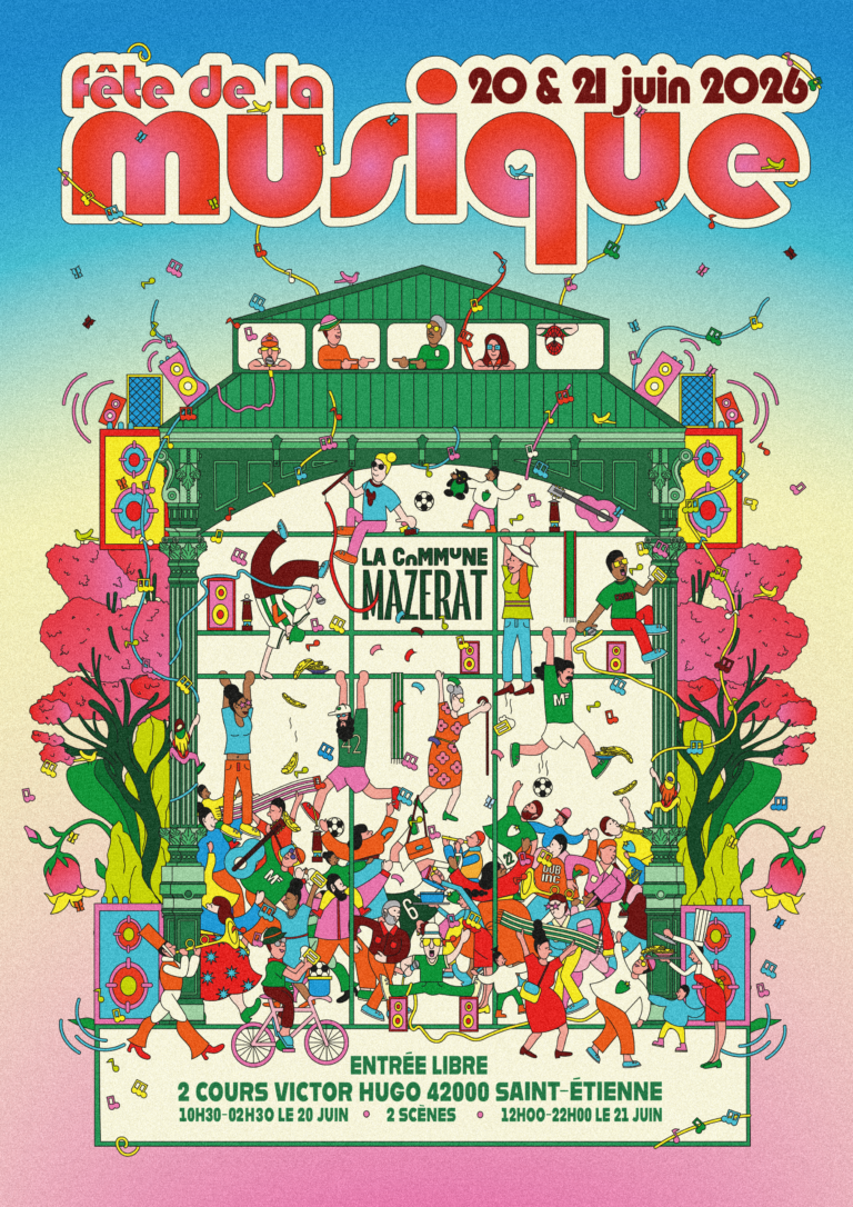 Week-end Fête de la Musique à La Commune Mazerat les 20 & 21 juin : 24h de musique avec DJ sets, concerts, karaoké, boom kids, brunch musical et animations. 22 artistes pour une ambiance festive et conviviale ouverte à tous. Line-up à venir.