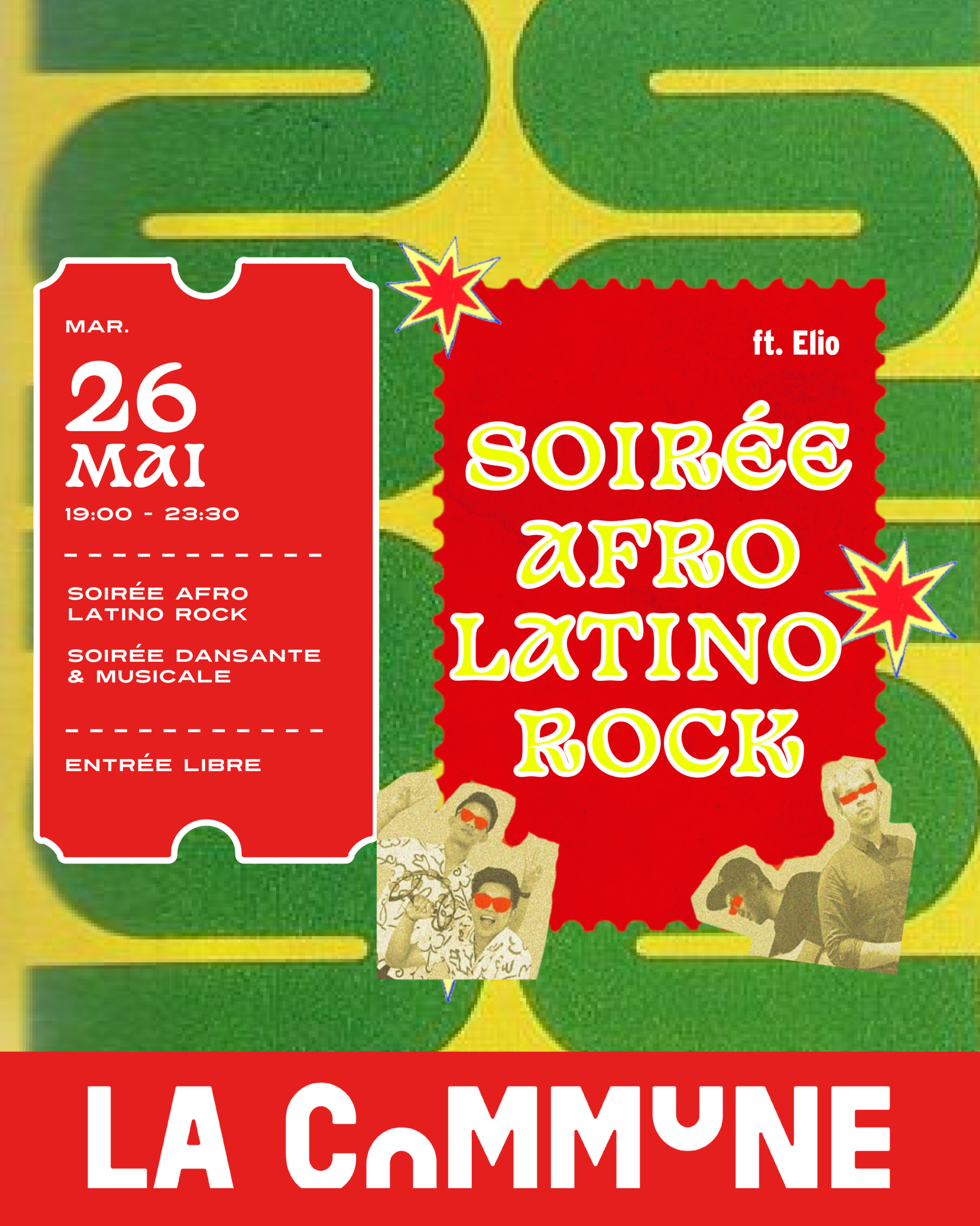 Soir&eacute;e Afro Latino Rock &agrave; Saint-&Eacute;tienne avec DJ set ft Elio. Animations dansantes et ambiance festive en entr&eacute;e libre pour une nuit 100% dancefloor..