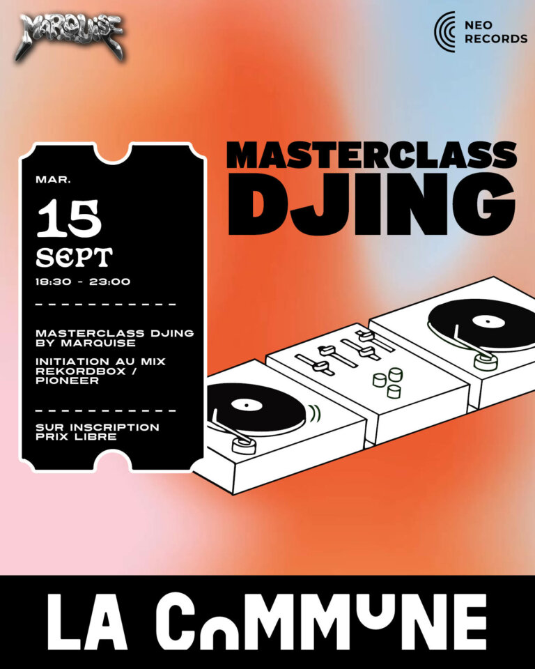 Découvrez le DJing avec Neo Records et Marquise à Lyon : matériel Pioneer, Rekordbox, techniques de mix, playlists et enregistrement de sets.
