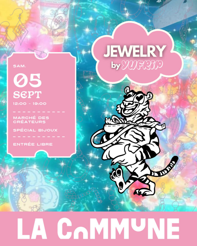 Jelewery District by YUFRIP arrive à La Commune à Lyon le 5 septembre. Bijoux, créateurs lyonnais, vintage, upcycling et entrée libre de 11h30 à 19h.