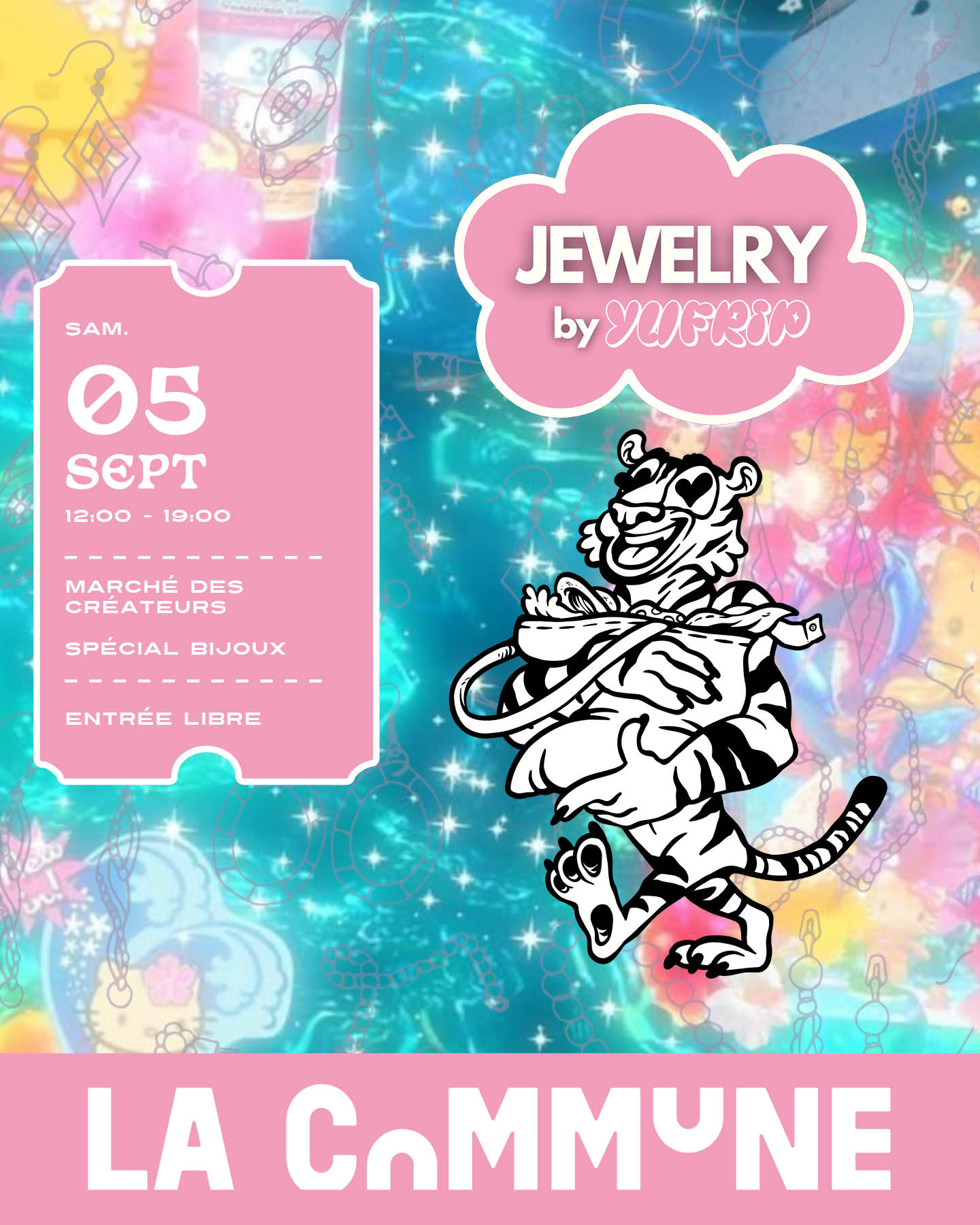 Jelewery District by YUFRIP arrive à La Commune à Lyon le 5 septembre. Bijoux, créateurs lyonnais, vintage, upcycling et entrée libre de 11h30 à 19h.
