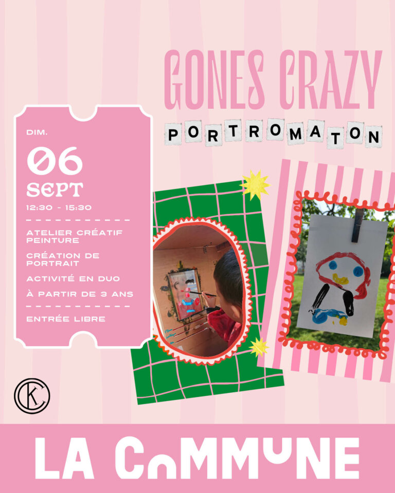 Participez à l'atelier portrait Le Portomaton dès 3 ans. Une activité créative en duo pour peindre, imprimer et repartir avec un portrait personnalisé.