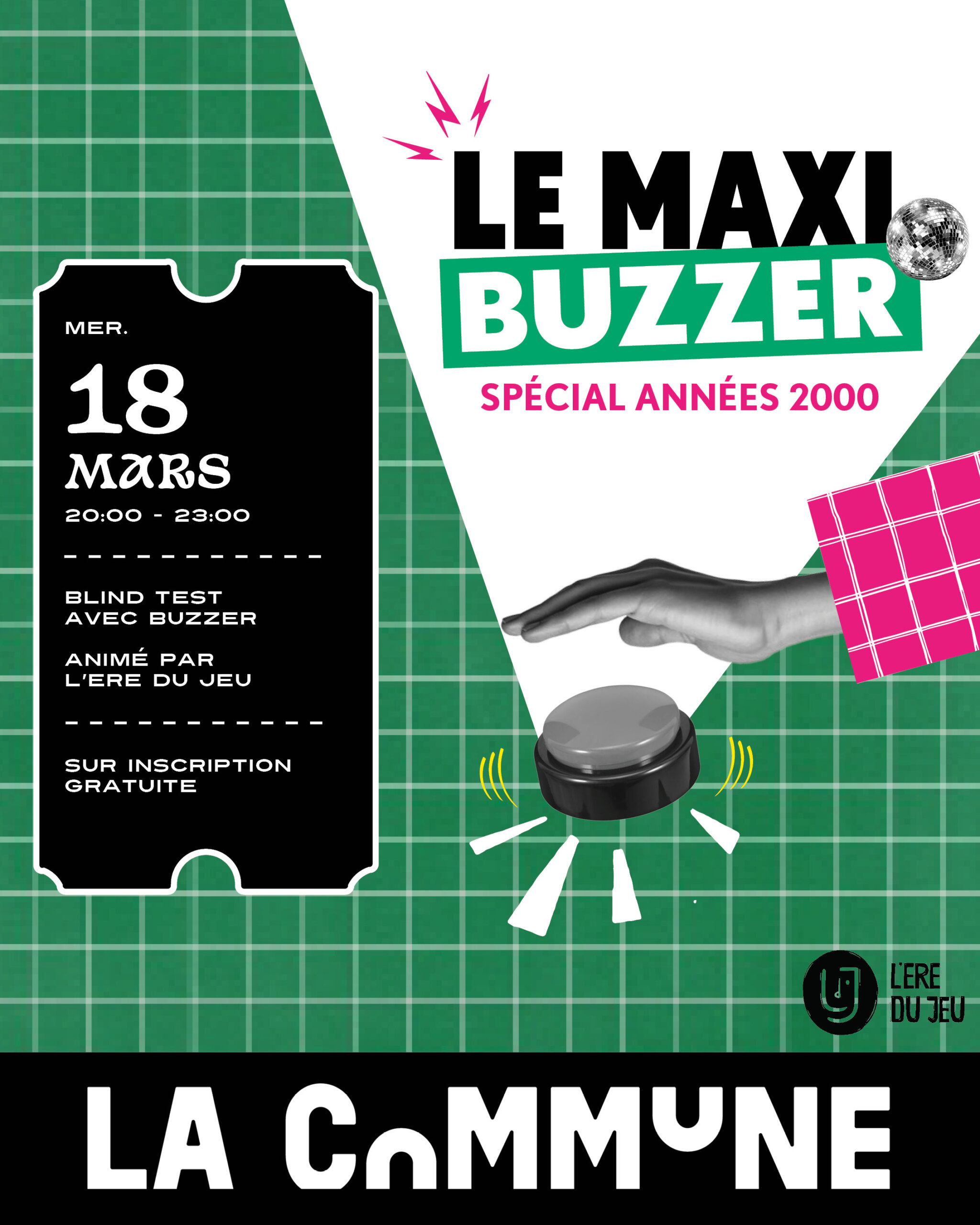 Blind Test Show interactif by @leredujeu : animation musicale participative avec buzzers, micro et bar à perruques. Idéal pour bars et événements festifs.