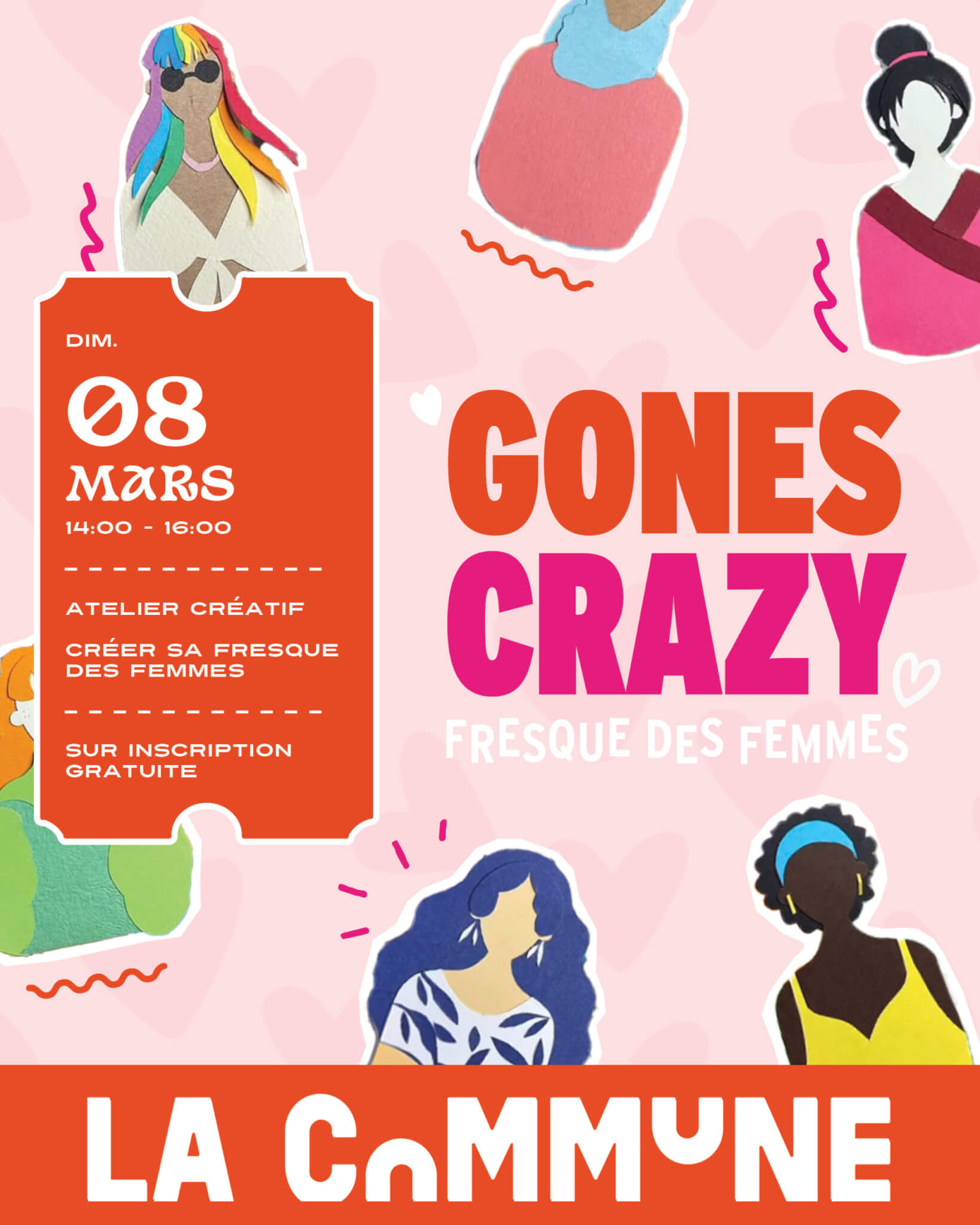 Participez à un atelier parent-enfant pour créer une fresque célébrant la diversité et la créativité des femmes. Places limitées !