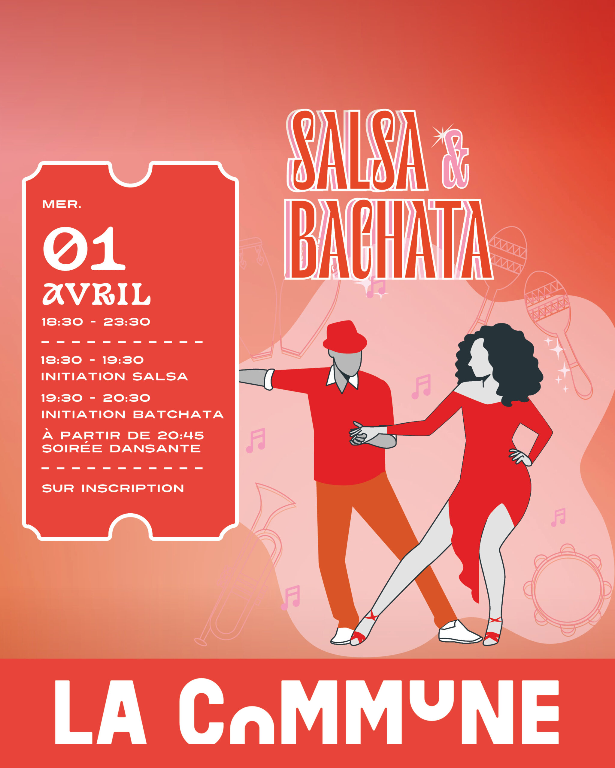 Soir&eacute;e salsa & bachata : initiations pour tous niveaux d&egrave;s 18h30, puis DJ set enflamm&eacute; pour danser toute la nuit !