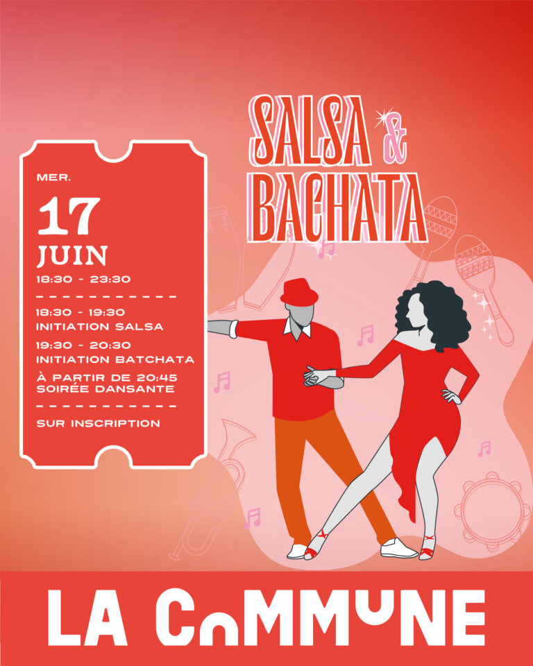 Soirée salsa & bachata : initiations pour tous niveaux dès 18h30, puis DJ set enflammé pour danser toute la nuit !