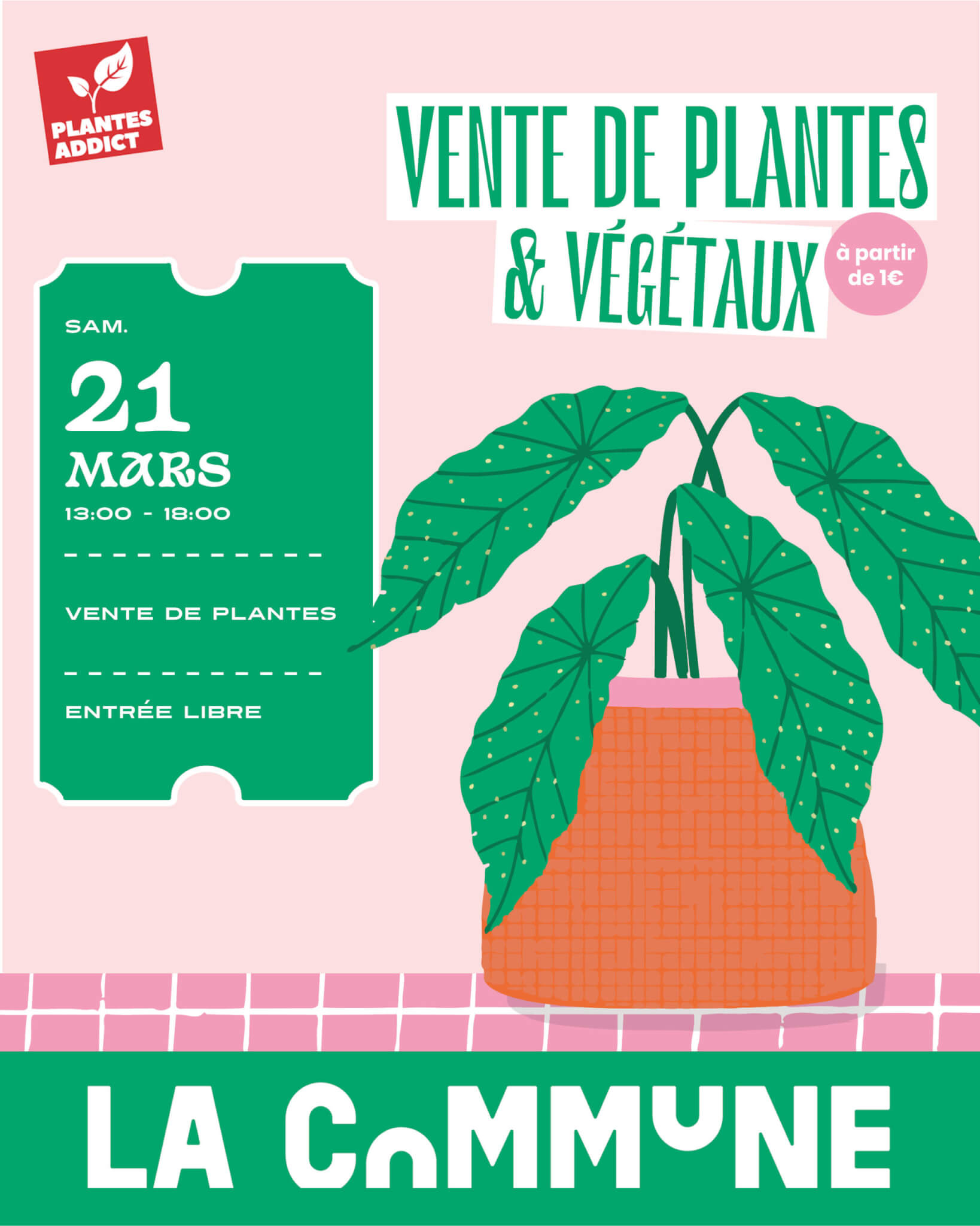 vente de plantes à la commune le 21 mars