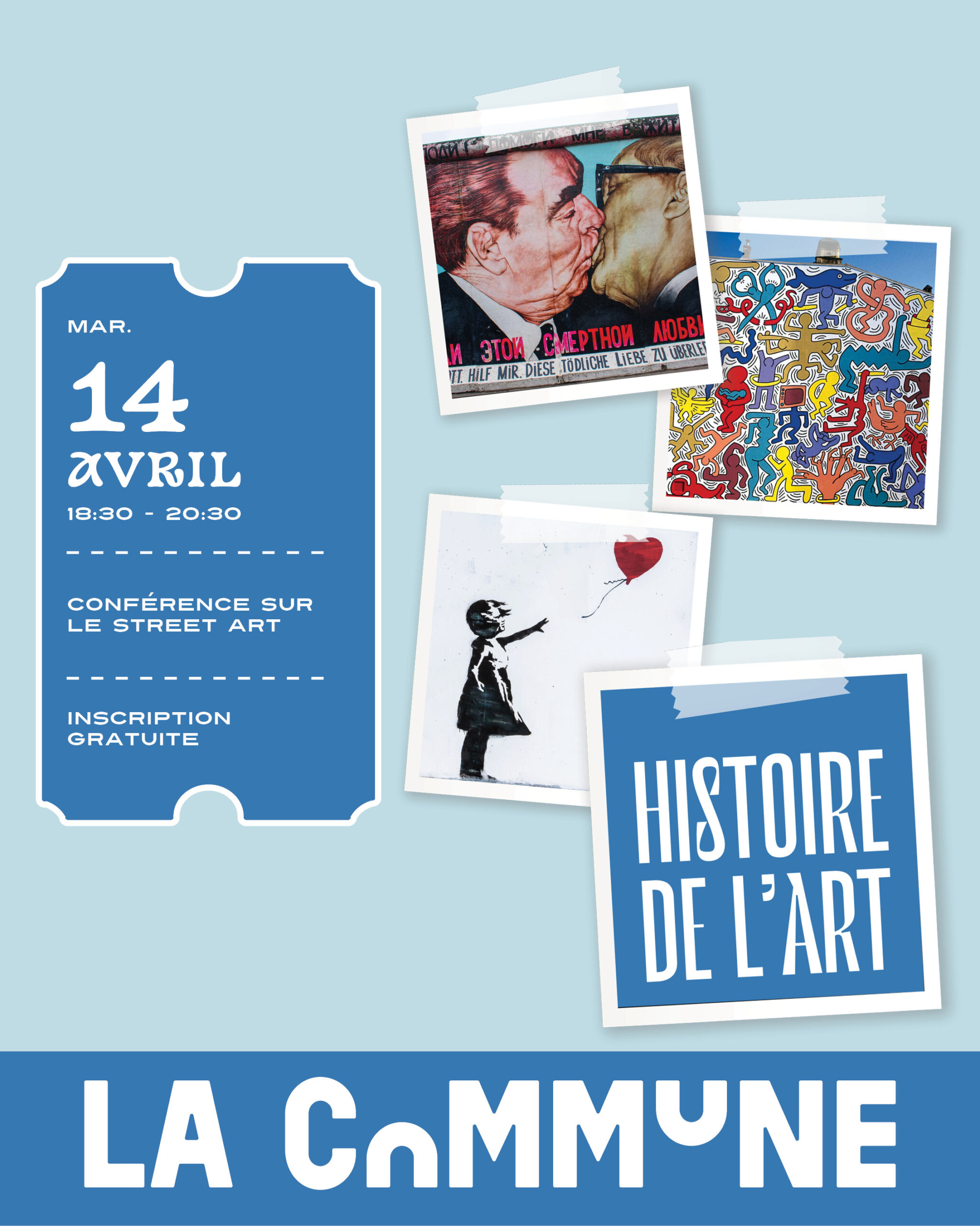 Plongez dans l’histoire du street art, du graffiti des années 70 aux artistes contemporains. Une conférence pour comprendre cet art urbain entre rue et musées.