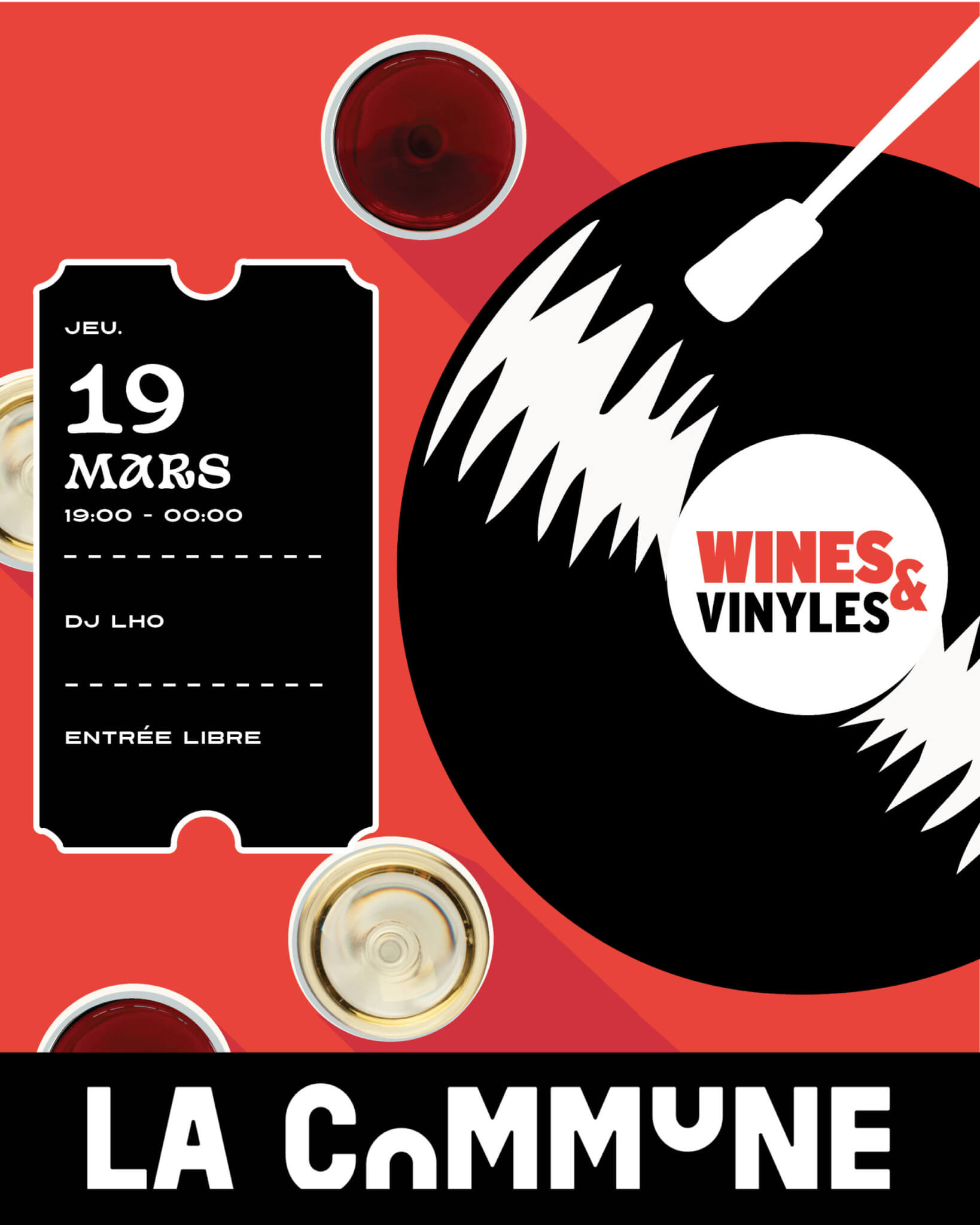 Wines & Vinyles à La Commune, le 19 mars