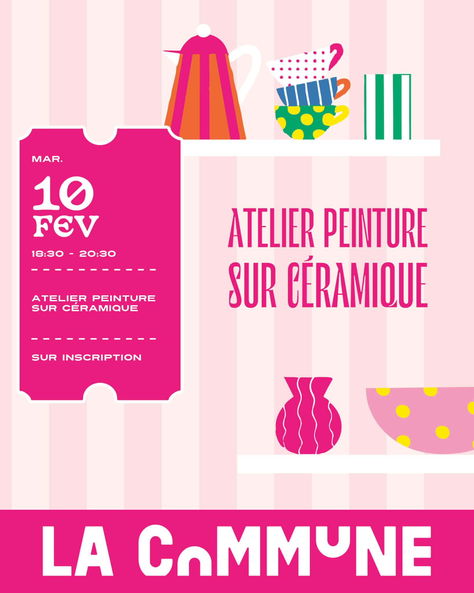 Atelier peinture sur céramique saint-valentin