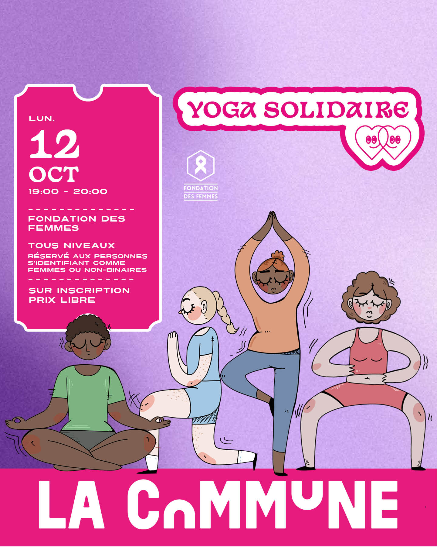 Yoga Solidaire Lyon : cours pour femmes et personnes non-binaires