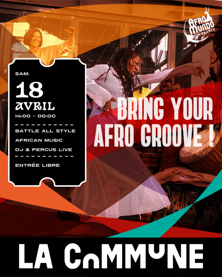 Bring Your Afro Groove #5 : battle all style 1vs1 sur musiques afro-urbaines avec DJ et percussions live, AfroCircle, guests internationaux et dancefloor, entrée libre à Lyon.