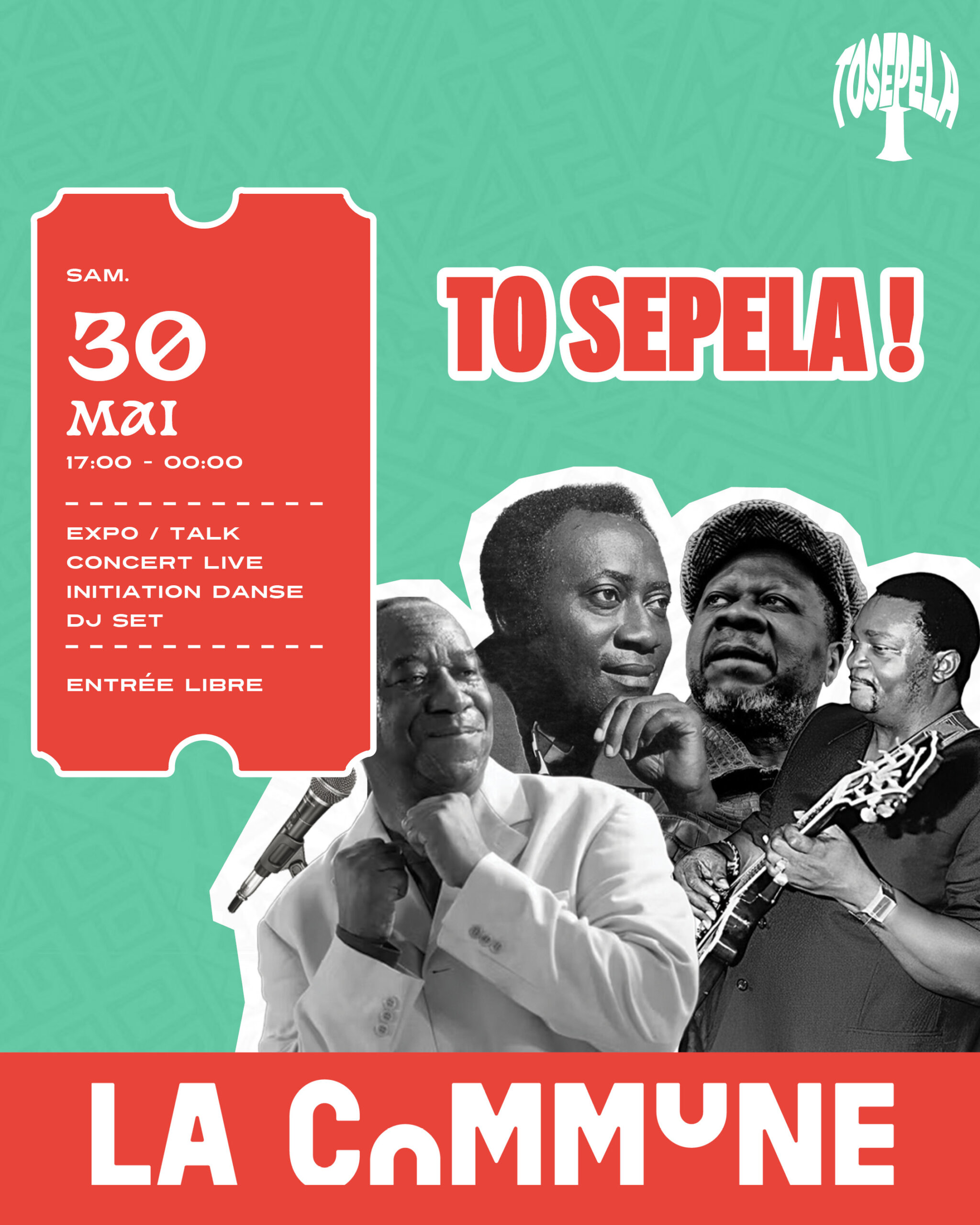 tosepela revient pour une 2ᵉ édition dédiée aux cultures congolaises. concert live, dj set, table ronde et concours de sape à la commune. entrée libre.